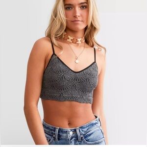 Free People Love Letter BRALETTE. Gray, black piping. Size extra small/small.